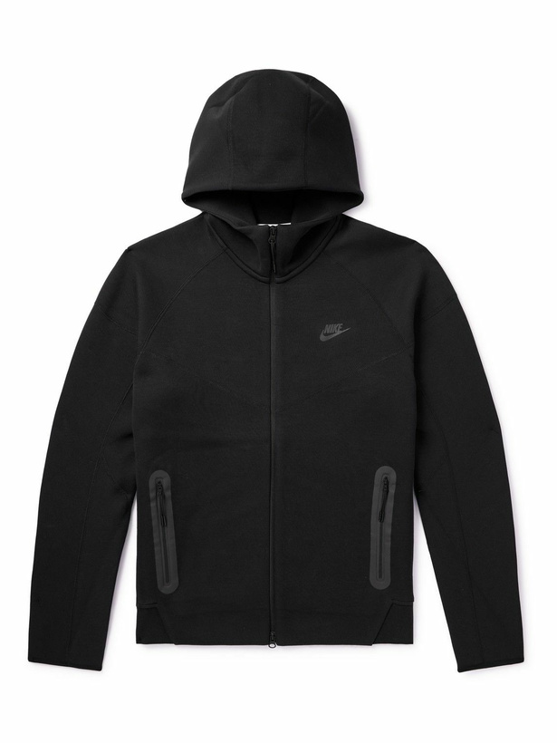 Photo: Nike - Logo-Print Cotton-Blend Tech Fleece Zip-Up Hoodie - Black