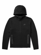 Nike - Logo-Print Cotton-Blend Tech Fleece Zip-Up Hoodie - Black