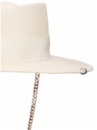 RUSLAN BAGINSKIY Chain Strap Straw Gambler Hat
