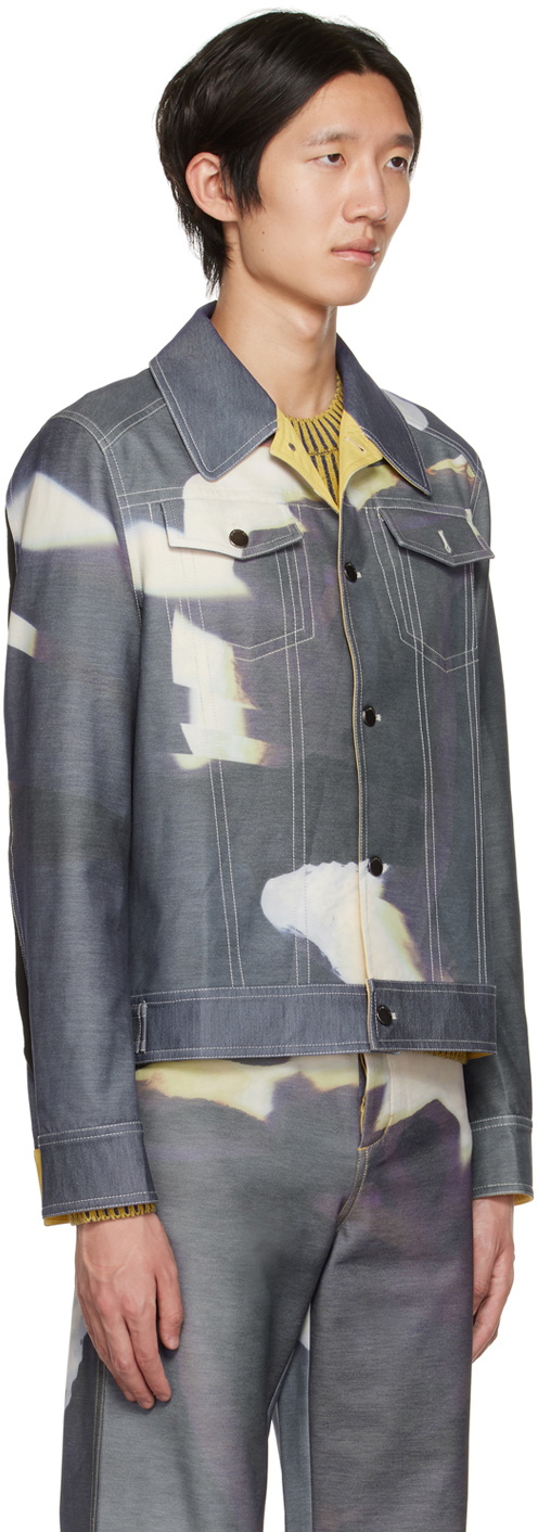 PONDER.ER SSENSE Exclusive Blue Break Denim Jacket