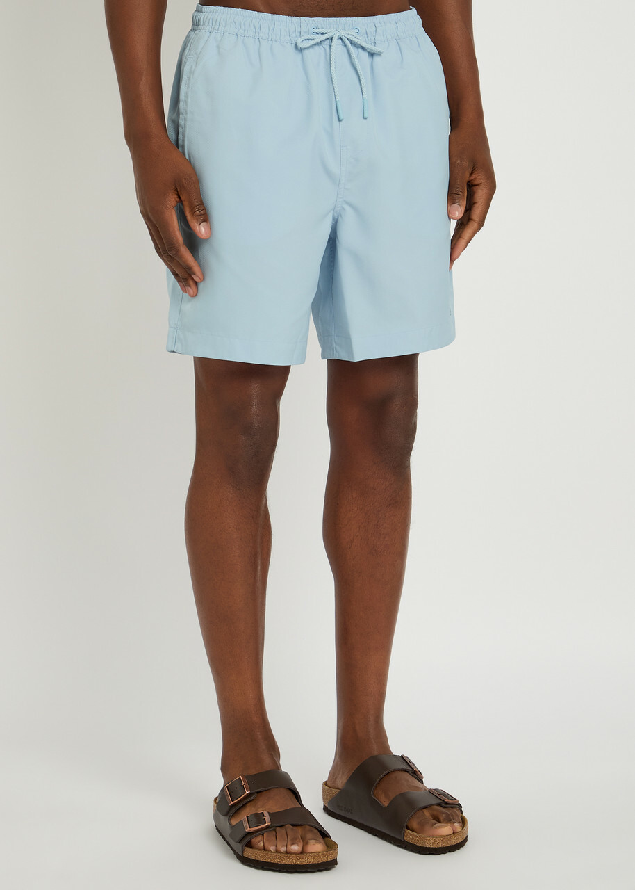 Fred Perry Logo-embroidered Shell Swim Shorts Light Blue