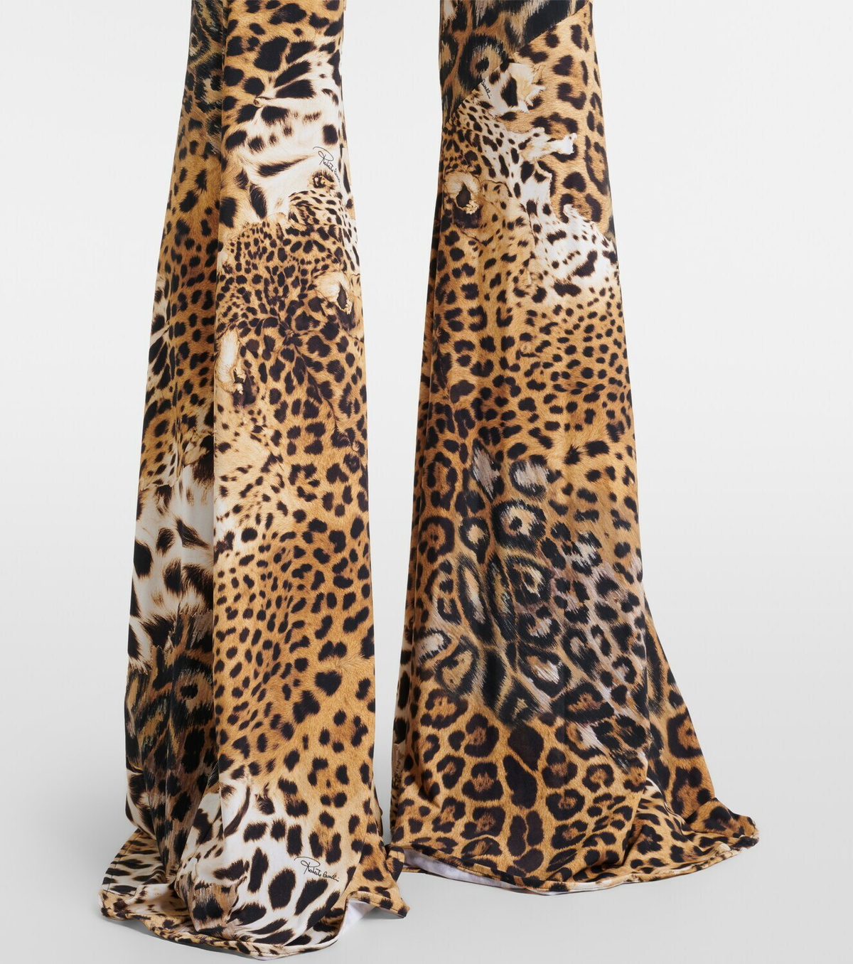 Roberto Cavalli Jaguar-print cutout jersey jumpsuit