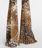 Roberto Cavalli Jaguar-print cutout jersey jumpsuit