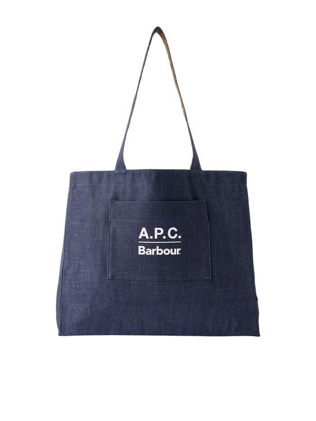 Photo: Barbour - A.P.C. Logo-Print Denim Tote Bag - Blue