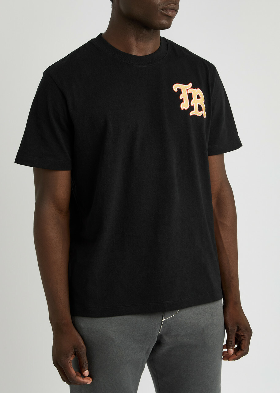True Religion Embroidered Cotton T-shirt Black