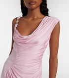 Versace Draped one-shoulder ruched gown