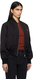 AMI Paris Black Twill Bomber Jacket