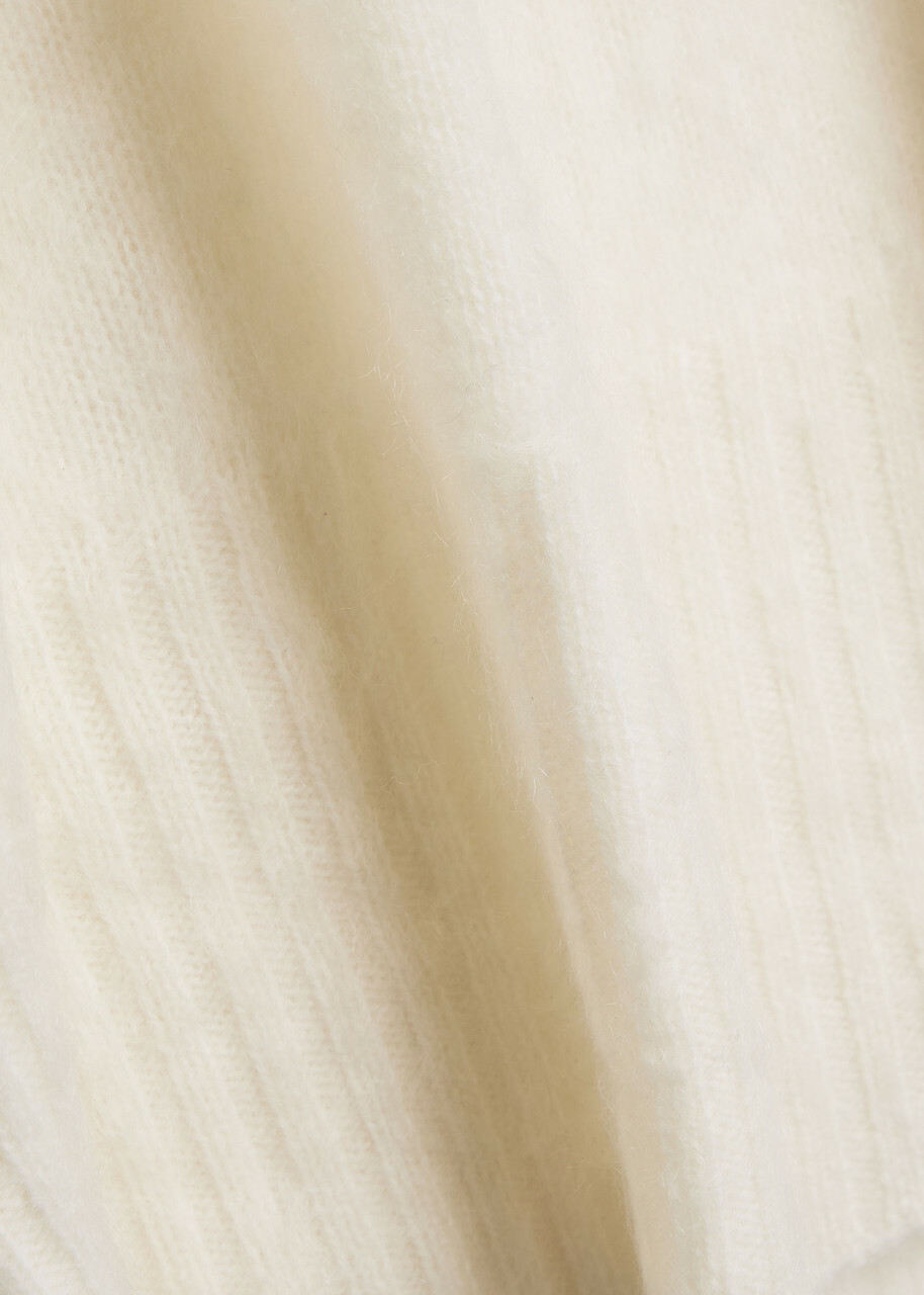 Veronica Beard Mazzy Brushed Cashmere top Ivory