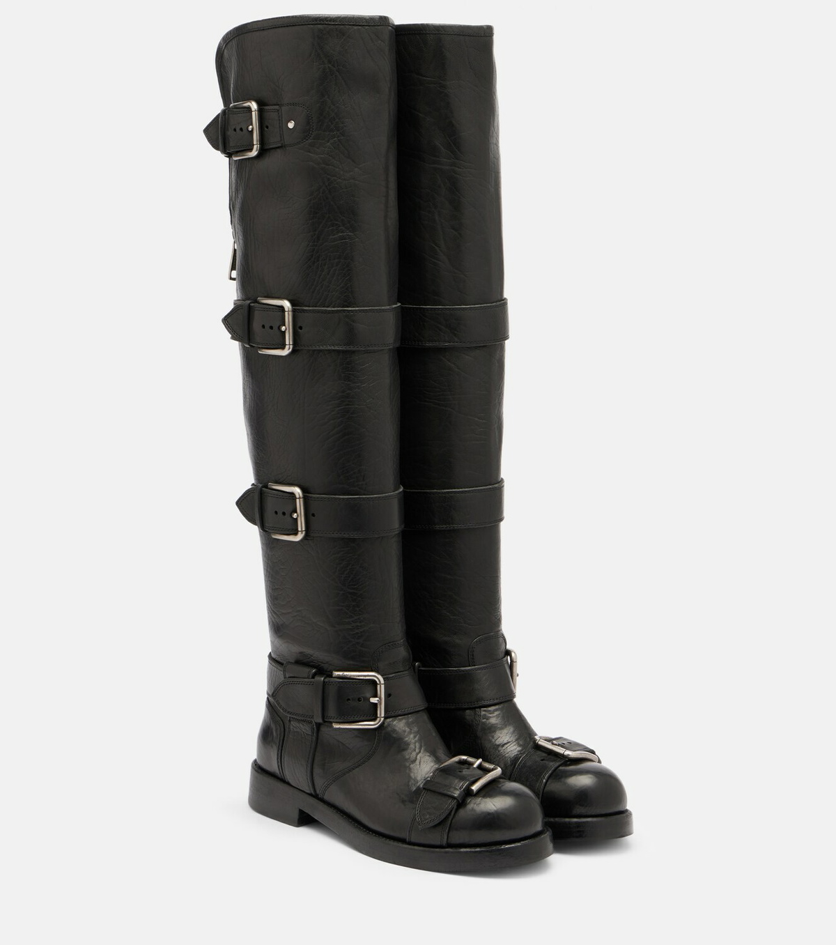 Dolce&Gabbana Over-the-knee leather biker boots