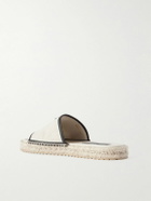 Dolce&Gabbana - Logo-Embroidered Canvas and Leather Espadrille Slides - Neutrals