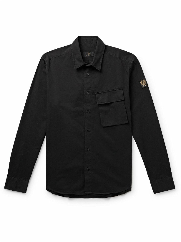 Photo: Belstaff - Scale Garment-Dyed Cotton-Twill Shirt - Black