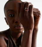 Yvonne Léon Alliance Coccinelle Scarabée Mini 9kt gold and enamel ring with diamonds