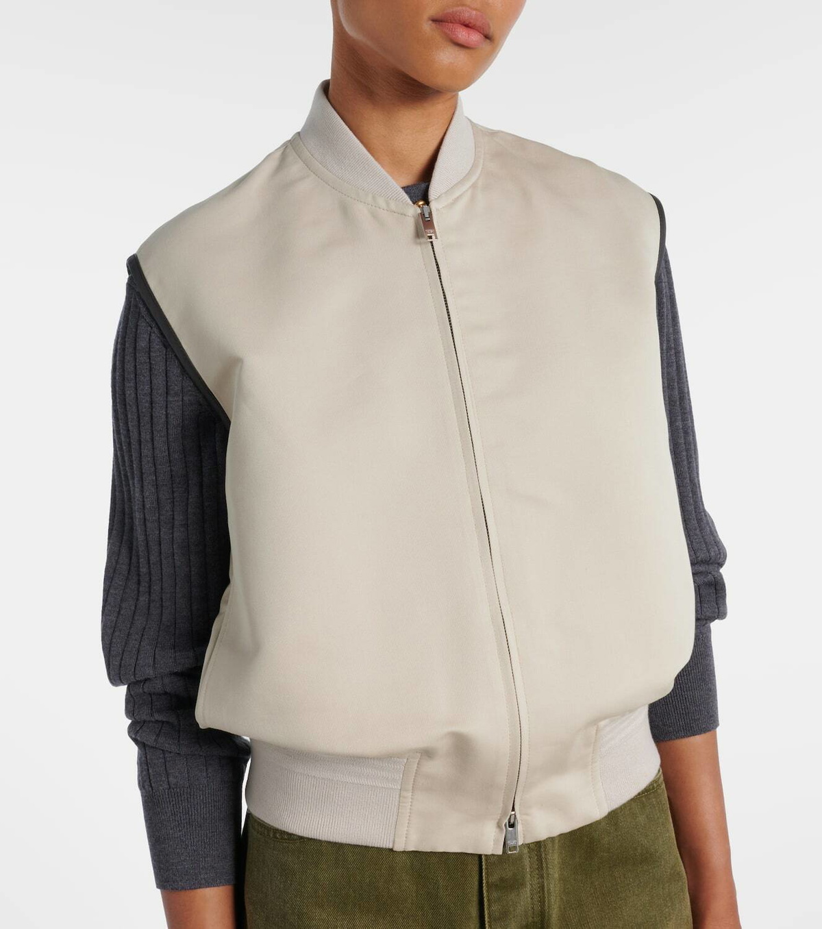 Bottega Veneta Leather-trimmed cotton and silk vest