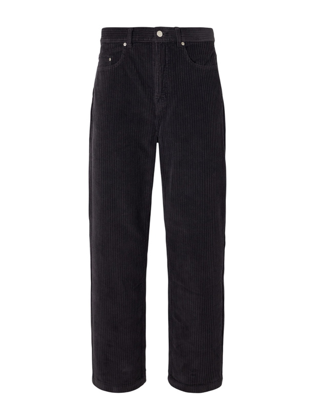 Photo: mfpen - Straight-Leg Cotton-Corduroy Trousers - Black