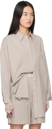 Silk Laundry Beige Cotton Round Shirt