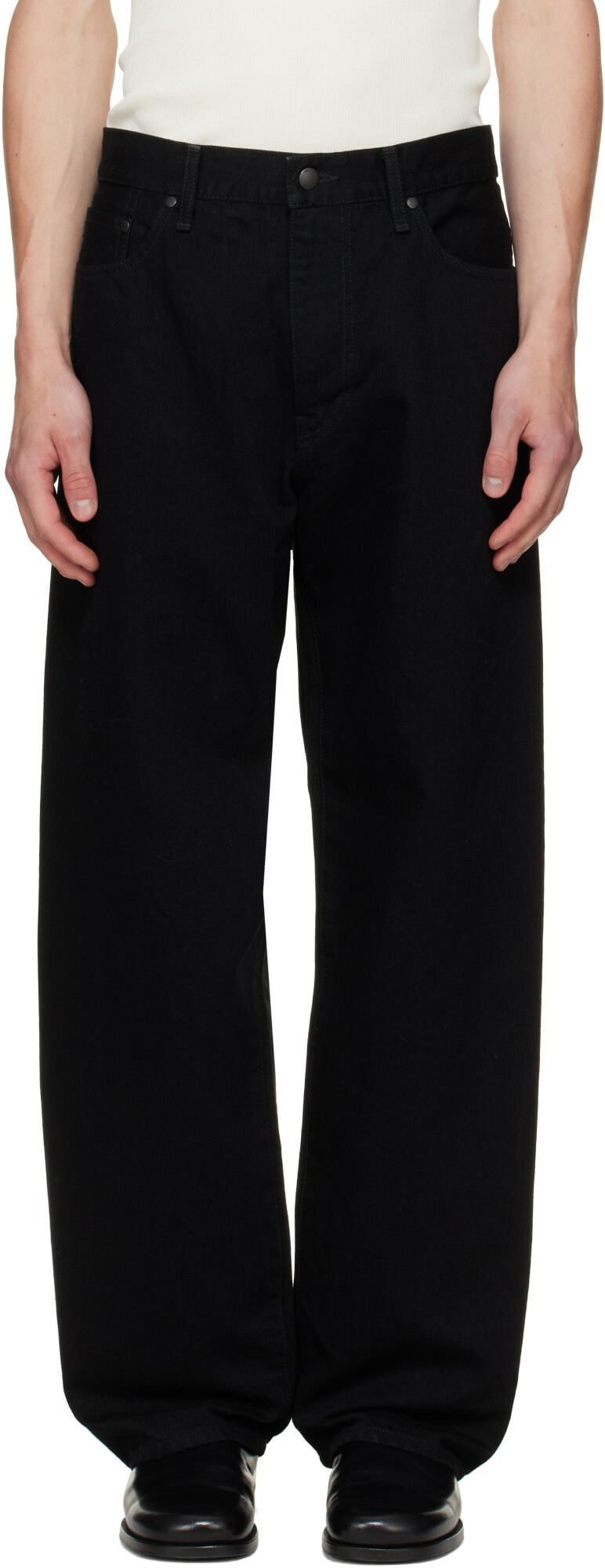 vowels Black Baggy Jeans