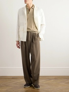 Loro Piana - Silk and Linen-Blend Polo-Shirt - Neutrals