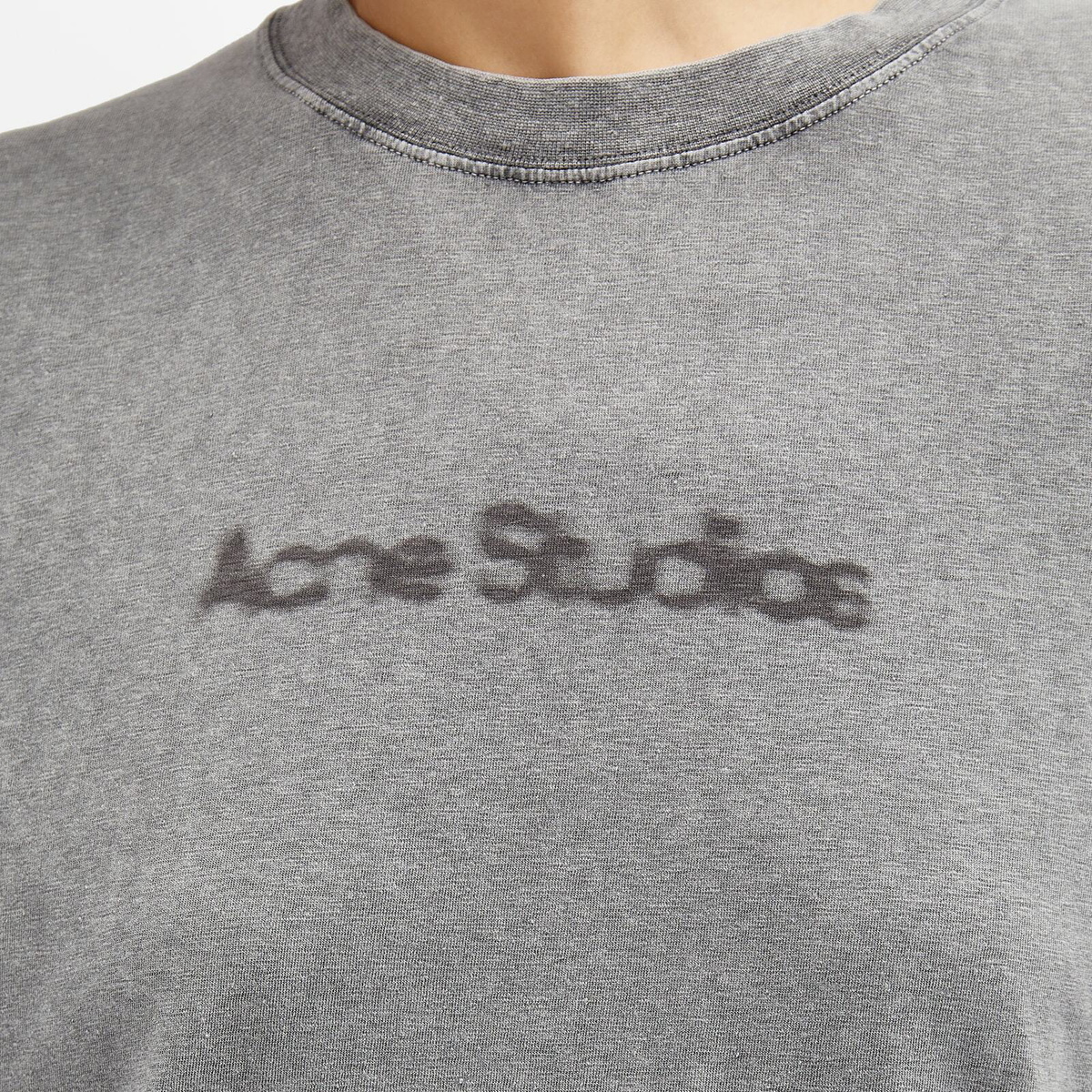 Acne Studios Women's Logo T-Shirt in Anthracite Grey Acne