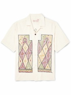 Kardo - Craft Ayo Convertible-Collar Embroidered Cotton Shirt - White