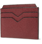 Valextra - Pebble-Grain Leather Cardholder - Men - Burgundy