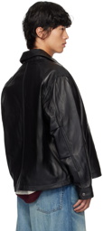 Uniform Bridge Black Drizzler Leather Jacket