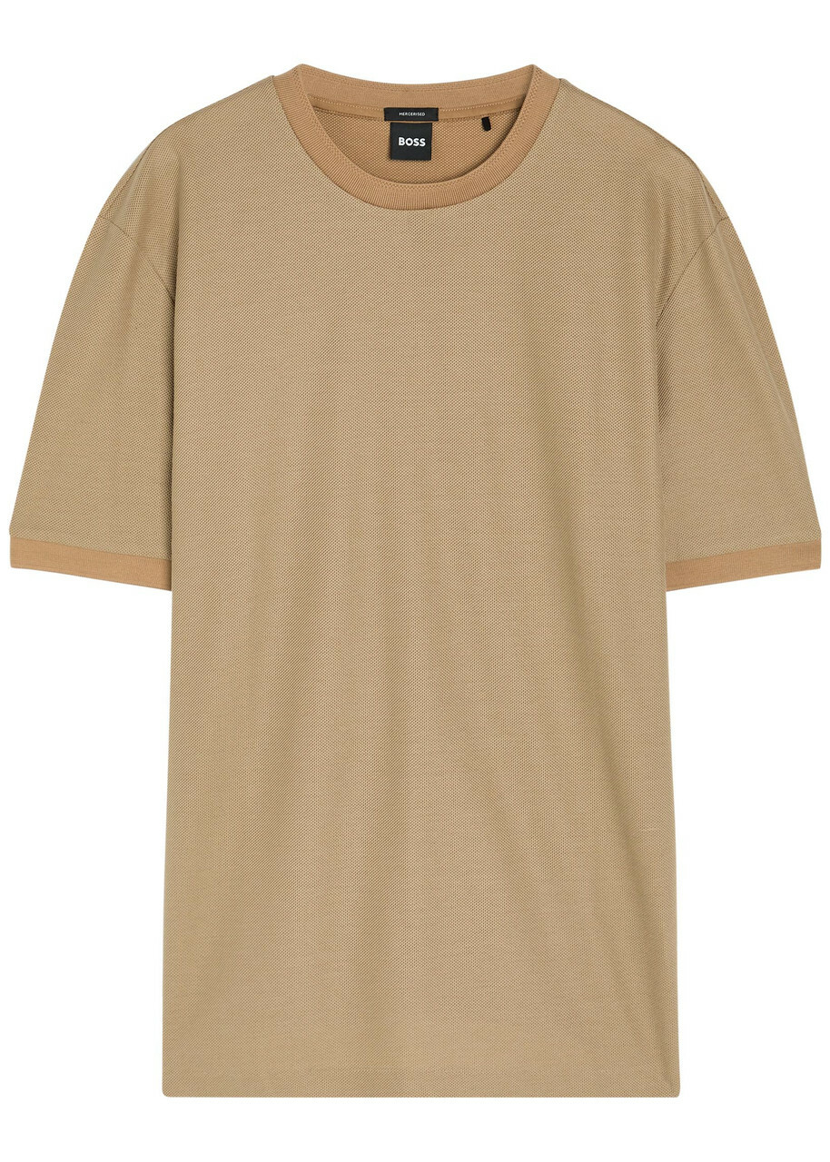 Boss Waffle Cotton T-shirt Brown
