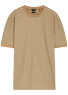 Boss Waffle Cotton T-shirt Brown