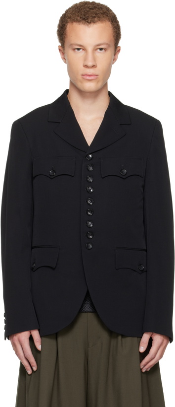 Photo: Comme des Garçons Homme Plus Black Wool Gabardine Blazer