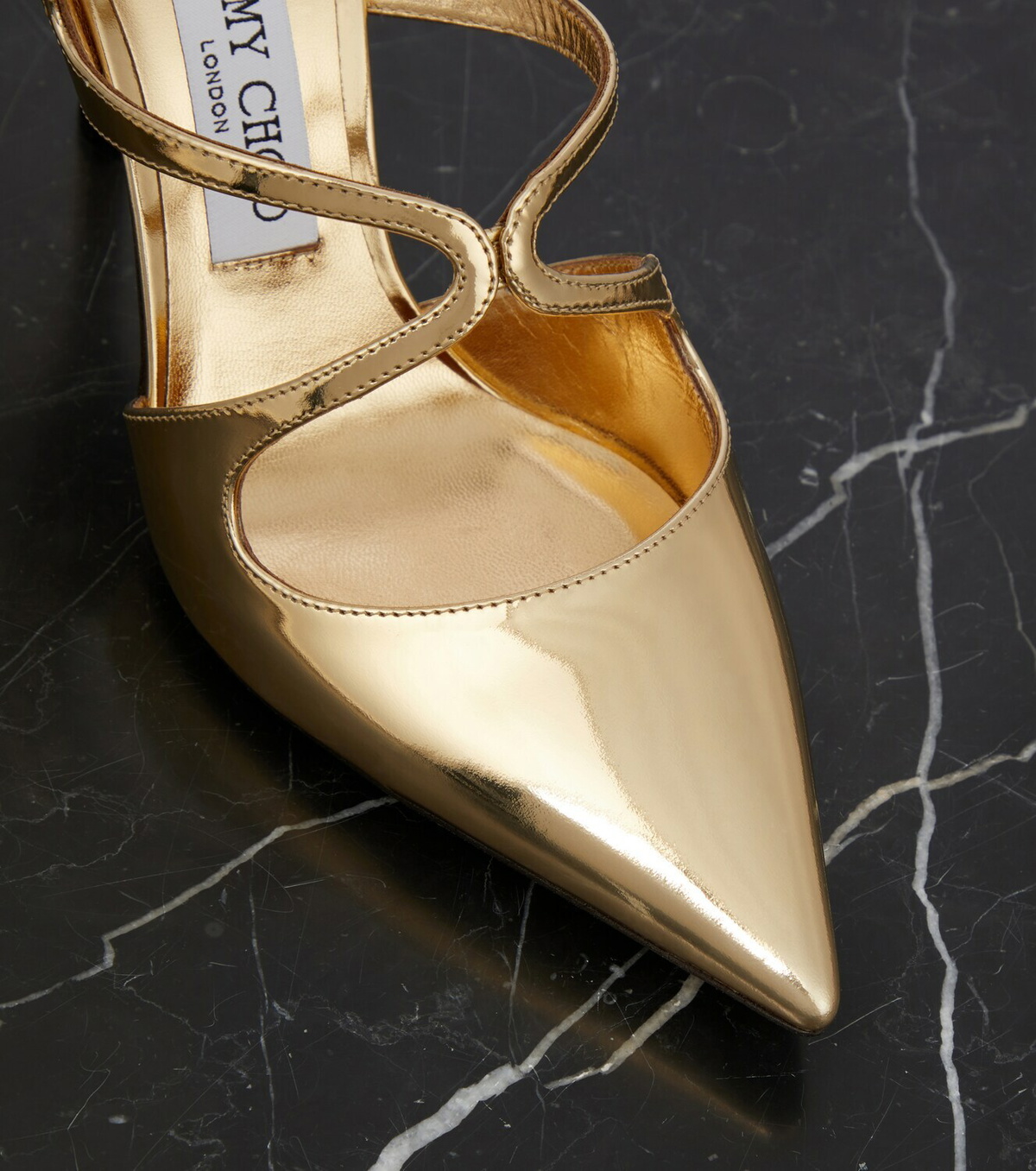 【送料&関税込】Jimmy Choo Azia 95 Slingback In Gold lli Azia 95 | Gold Metallic Leather Sandals | JIMMY CHOO US