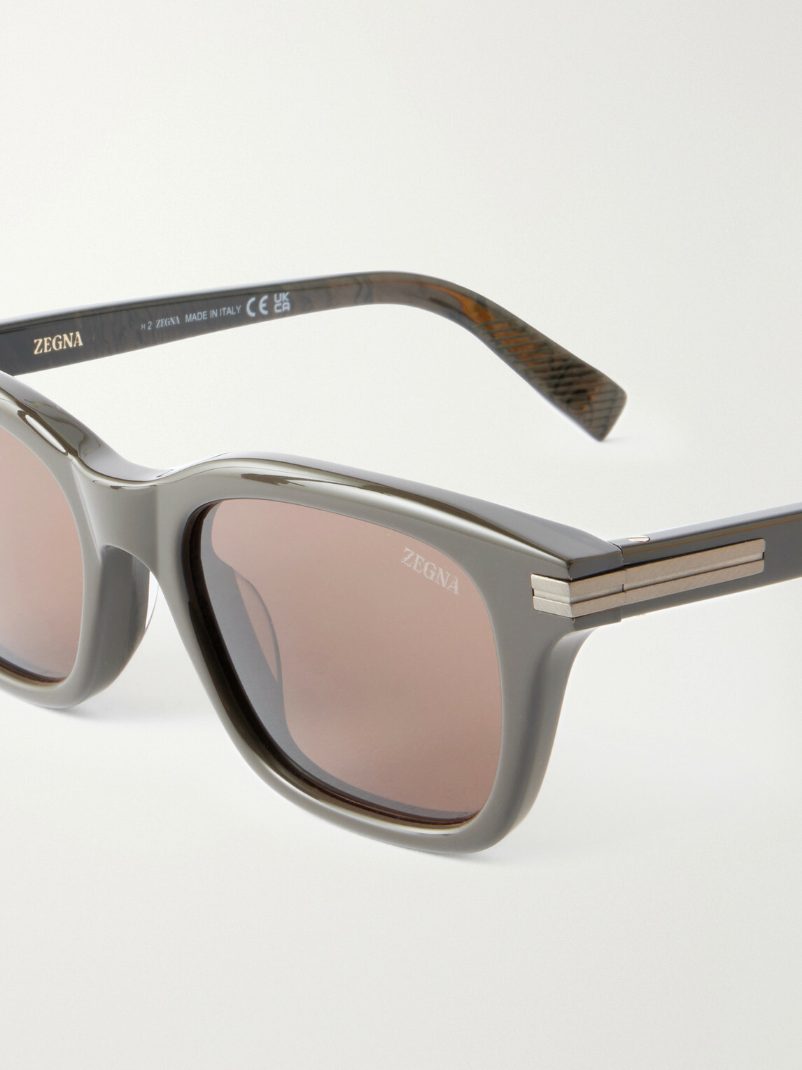 Zegna - Rectangular-Frame Acetate Sunglasses