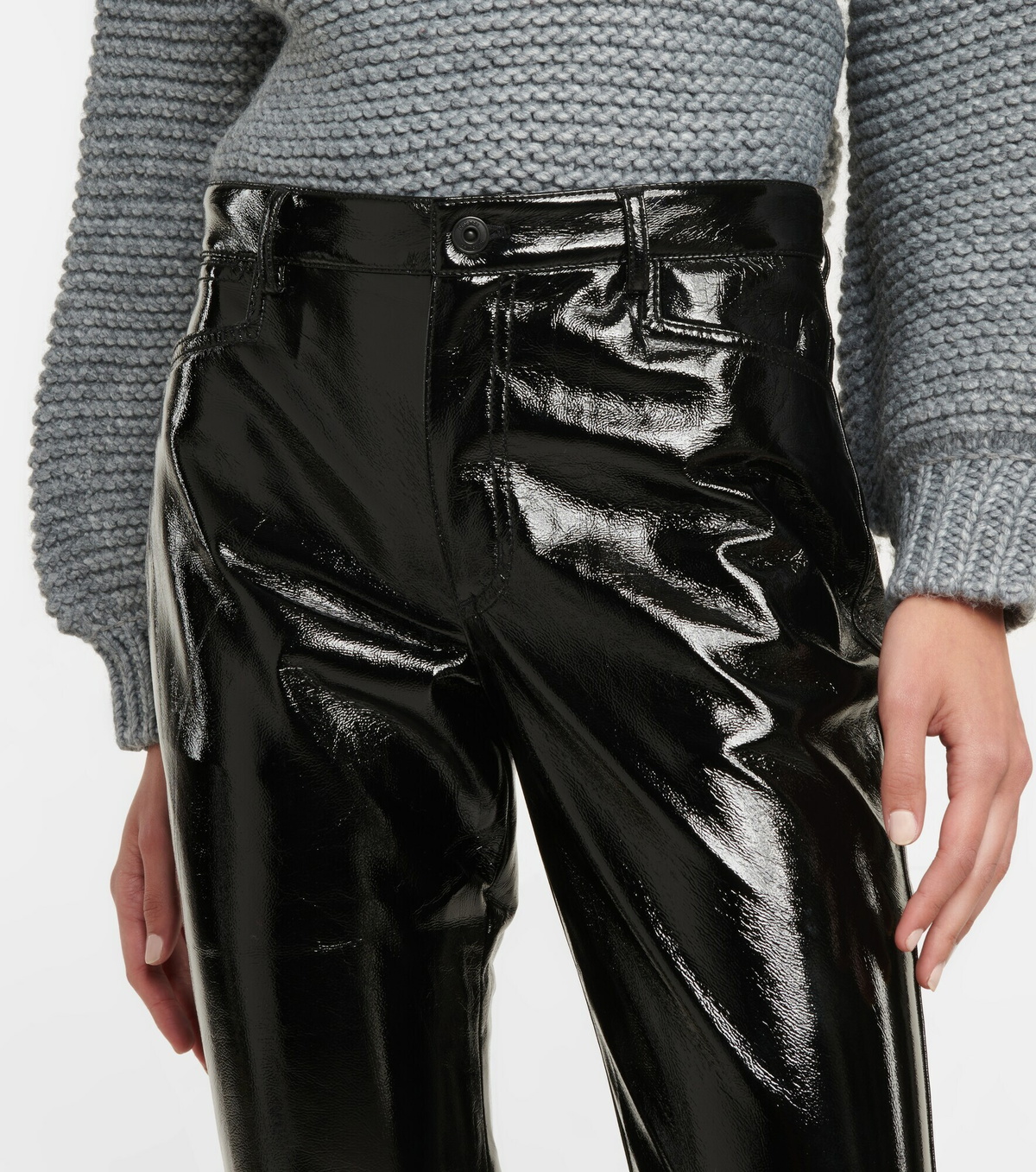 Proenza Schouler - White Label coated high-rise straight pants