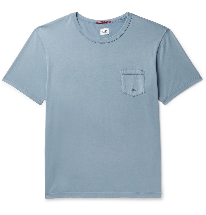 Photo: C.P. Company - Logo-Embroidered Mako Cotton-Jersey T-Shirt - Blue