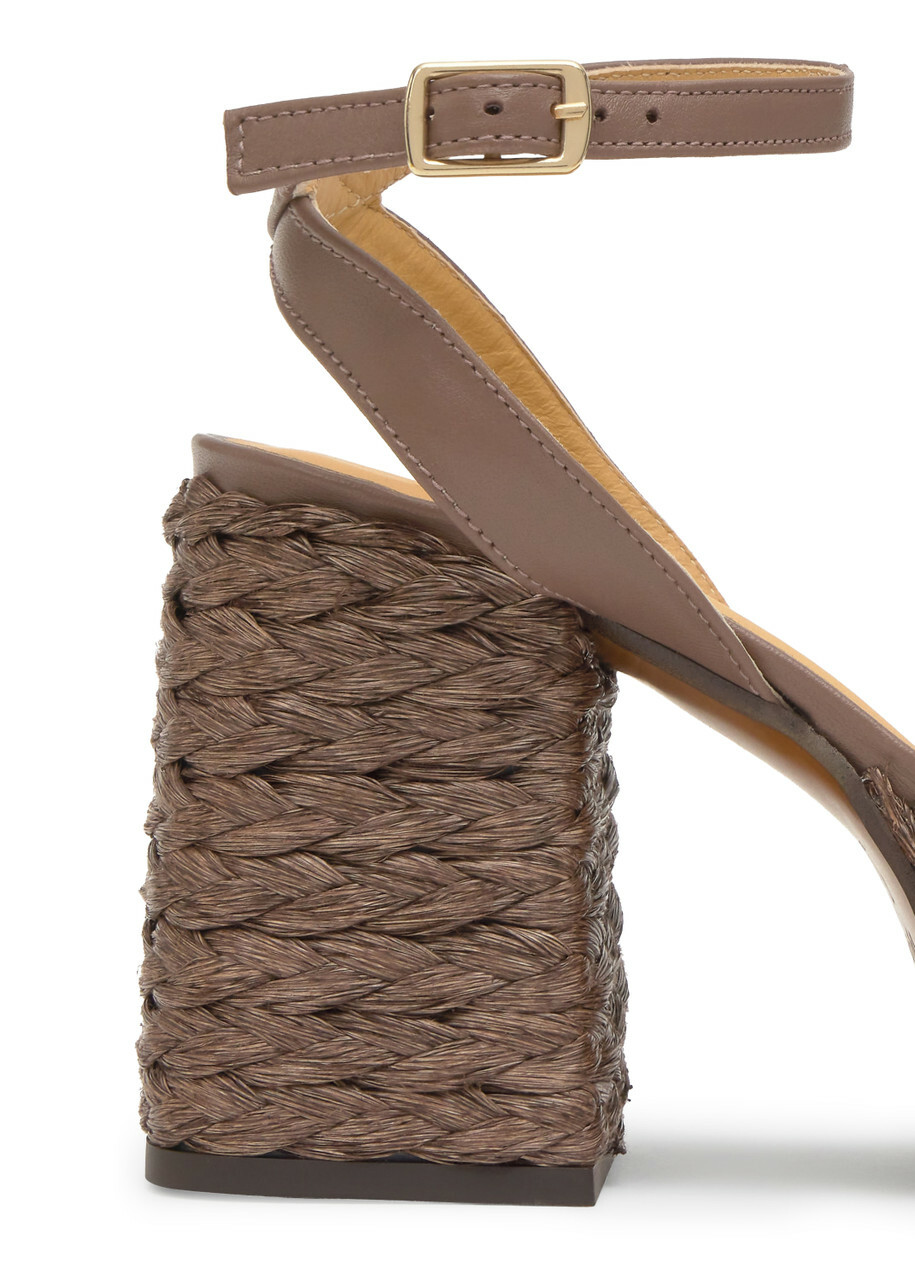 Castañer Valeriette Raffia Platform Sandals Brown