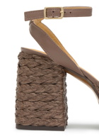 Castañer Valeriette Raffia Platform Sandals Brown