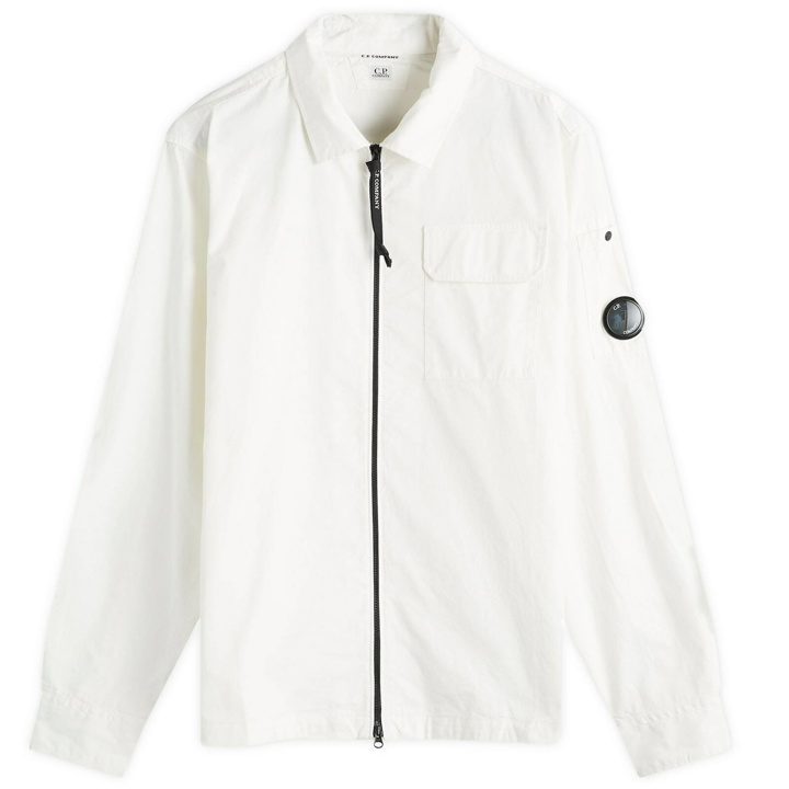 Photo: C.P. Company Men's Organic Gabardine Zip Overshirt in Gauze White