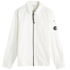 C.P. Company Men's Organic Gabardine Zip Overshirt in Gauze White