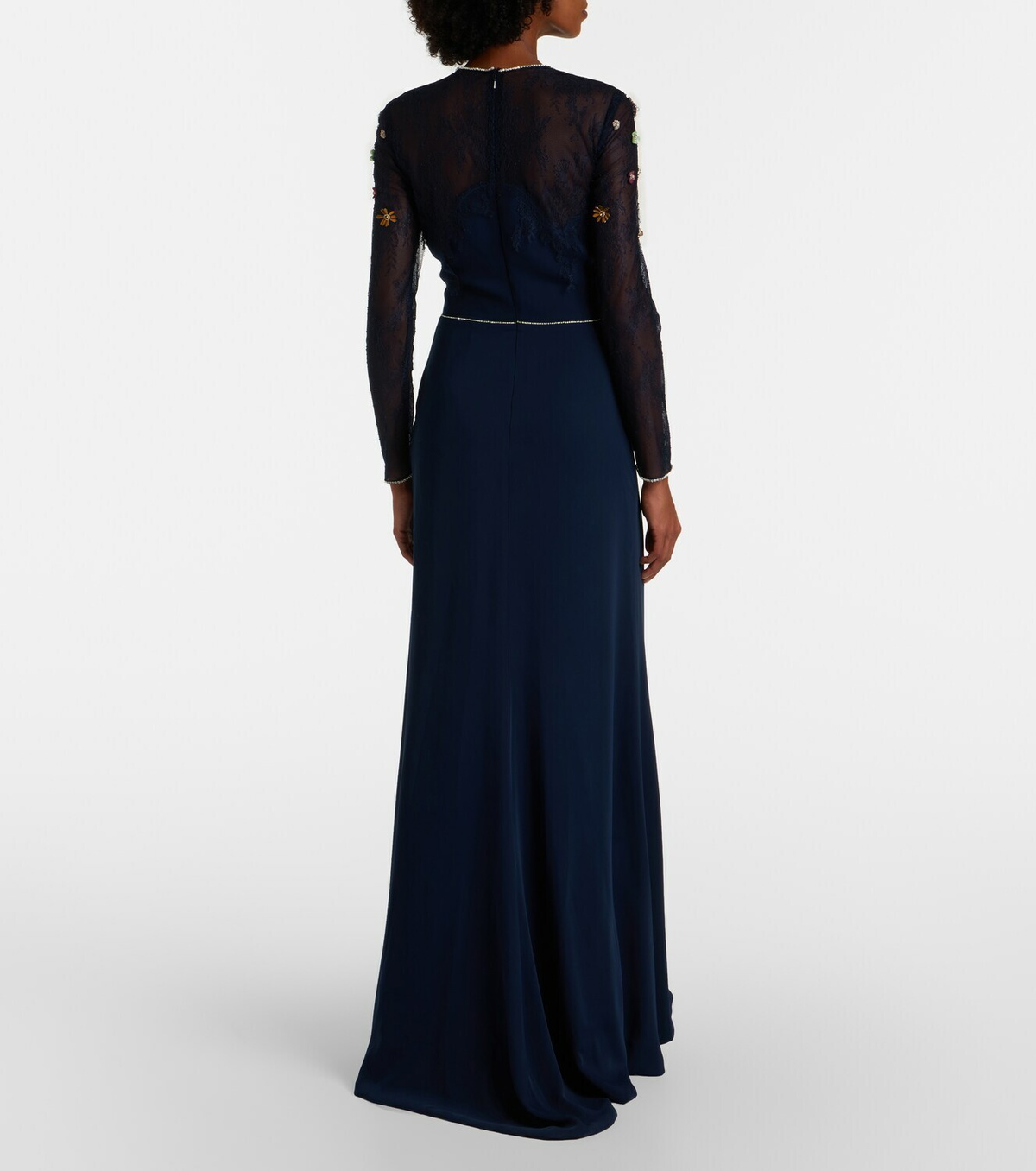 Costarellos Embellished lace-trimmed gown