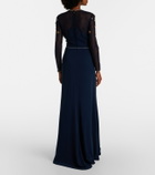 Costarellos Embellished lace-trimmed gown