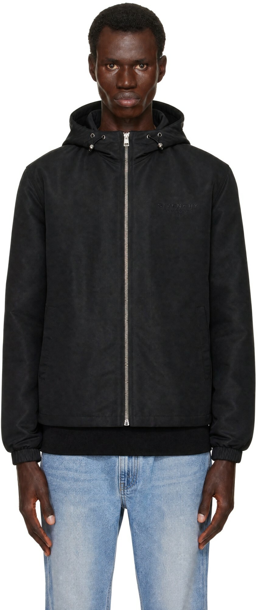 Givenchy Black Polyfaille Windbreaker Jacket