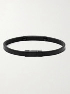 SAINT LAURENT - Logo-Detailed Leather Bracelet - Black
