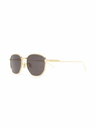 Bottega Veneta Eyewear Gold-Tone Round Frame Sunglasses