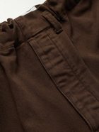 Lemaire - Judo Straight-Leg Garment-Dyed Cotton-Twill Trousers - Brown