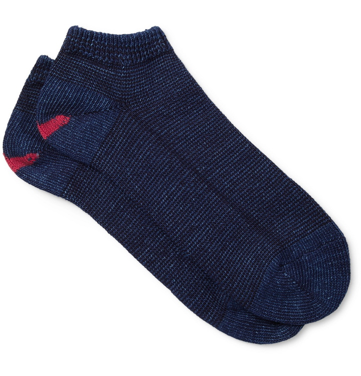 Photo: Anonymous Ism - Cotton-Blend No-Show Socks - Blue