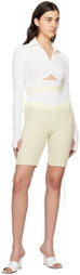 ANDREĀDAMO Off-White Floating Rib Shorts