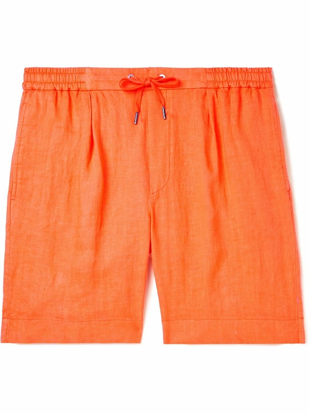 Photo: Ralph Lauren Purple label - Dorset Straight-Leg Linen Drawstring Shorts - Orange