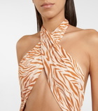 Reina Olga Italian Stallion zebra-print swimsuit