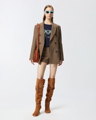 Pinko Crew Neck Sweatshirt With Love Birds Jewel Embroidery Abyss Blue