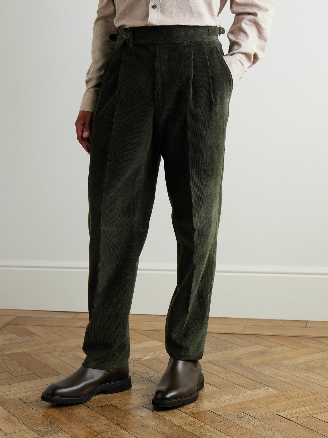 Purdey - Straight-Leg Cotton-Corduroy Trousers - Brown