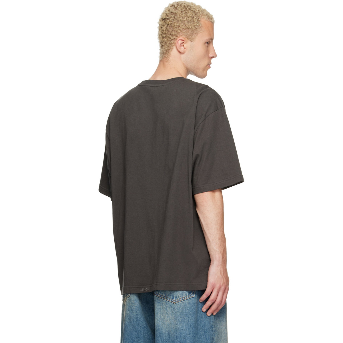 We11done Gray Gradient Logo T-shirt