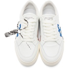 Off-White White and Blue Calfskin Vulcanized Low Sneakers